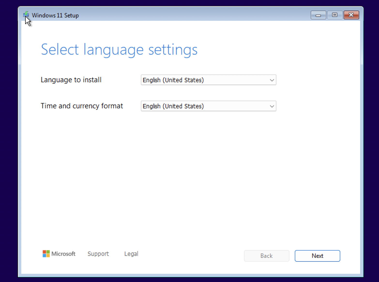 Windows PE - Select Language