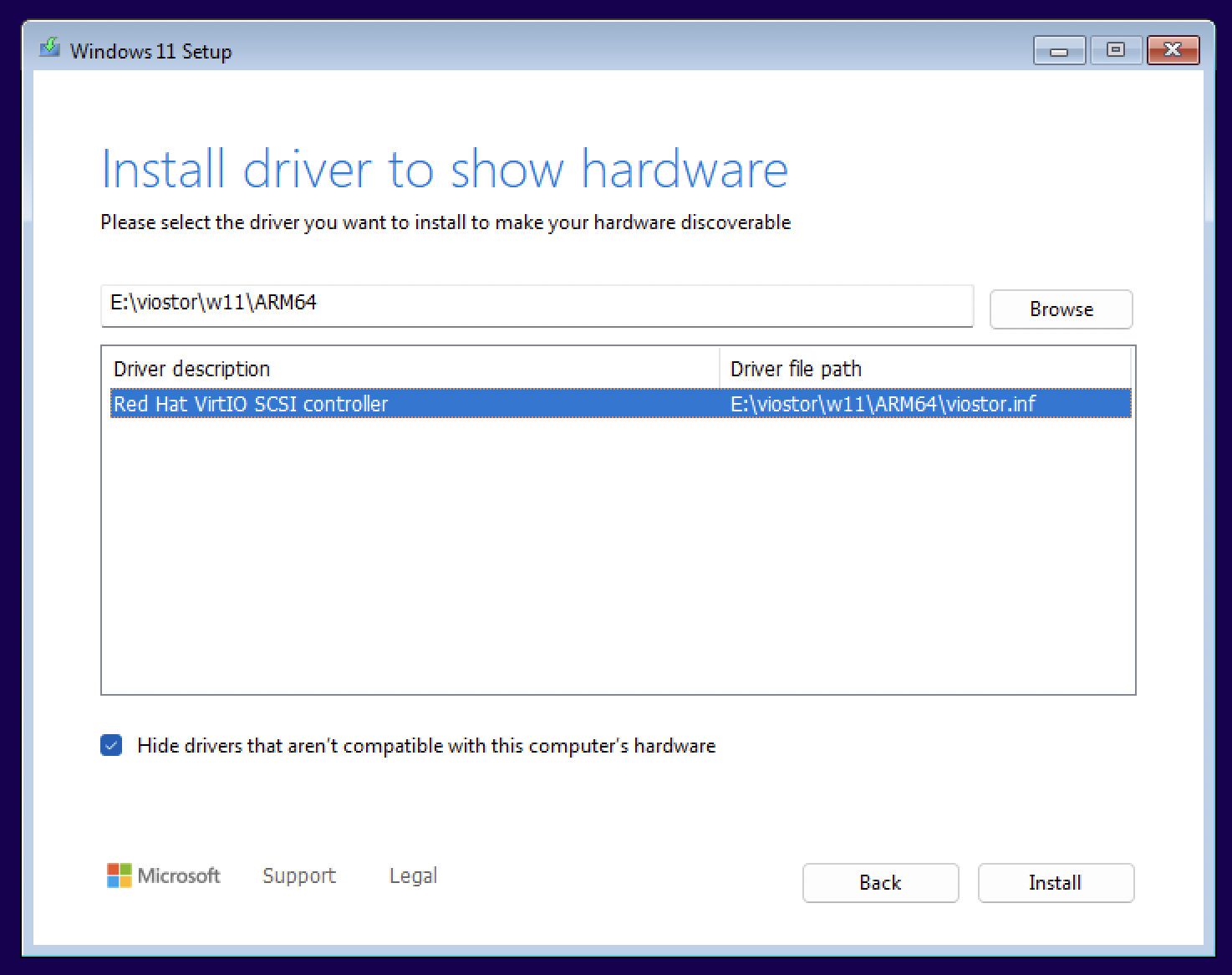 Windows install virtio-blk driver